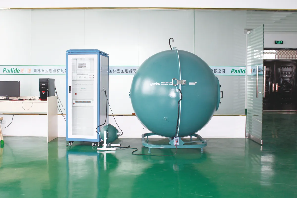 Integrating sphere in the PLD optical lab
