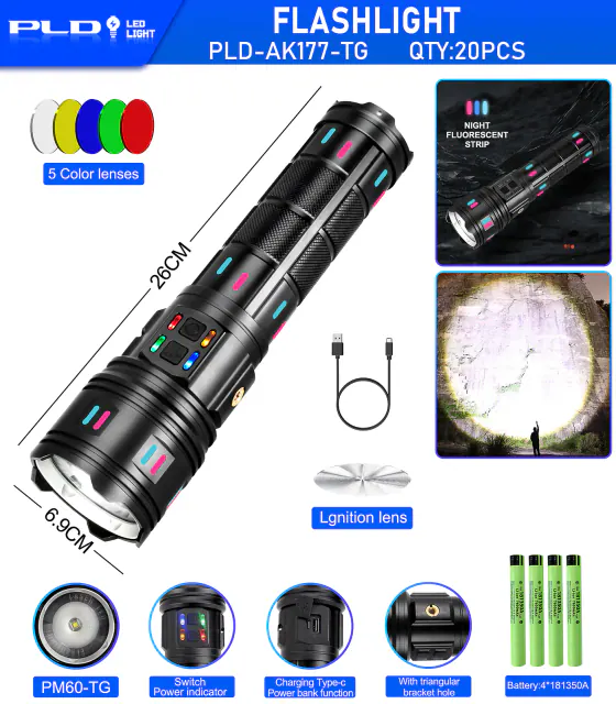 High-Output Zoomable White Laser Search Flashlight