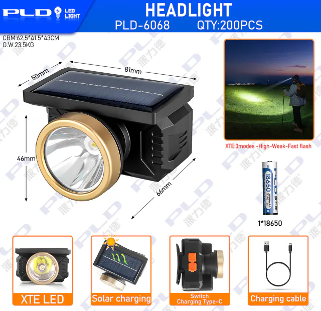 PLD-6068 Solar Headlamp